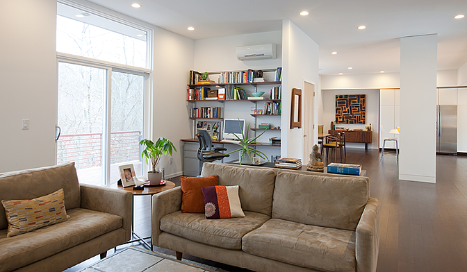 ductless units in a open living room