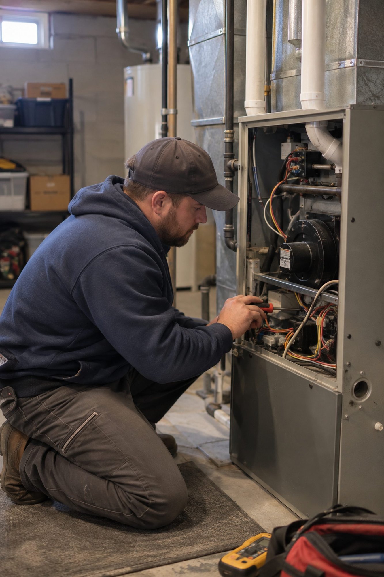 ECI Comfort technician providing responsive furnace repair in Newtown - PA ECI Comfort technician providing responsive furnace repair in Newtown - PA