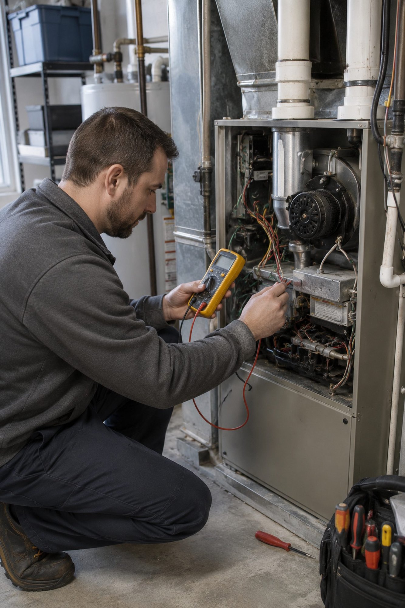 Home furnace inspected for responsive furnace repair in Newtown - PA Home furnace inspected for responsive furnace repair in Newtown - PA