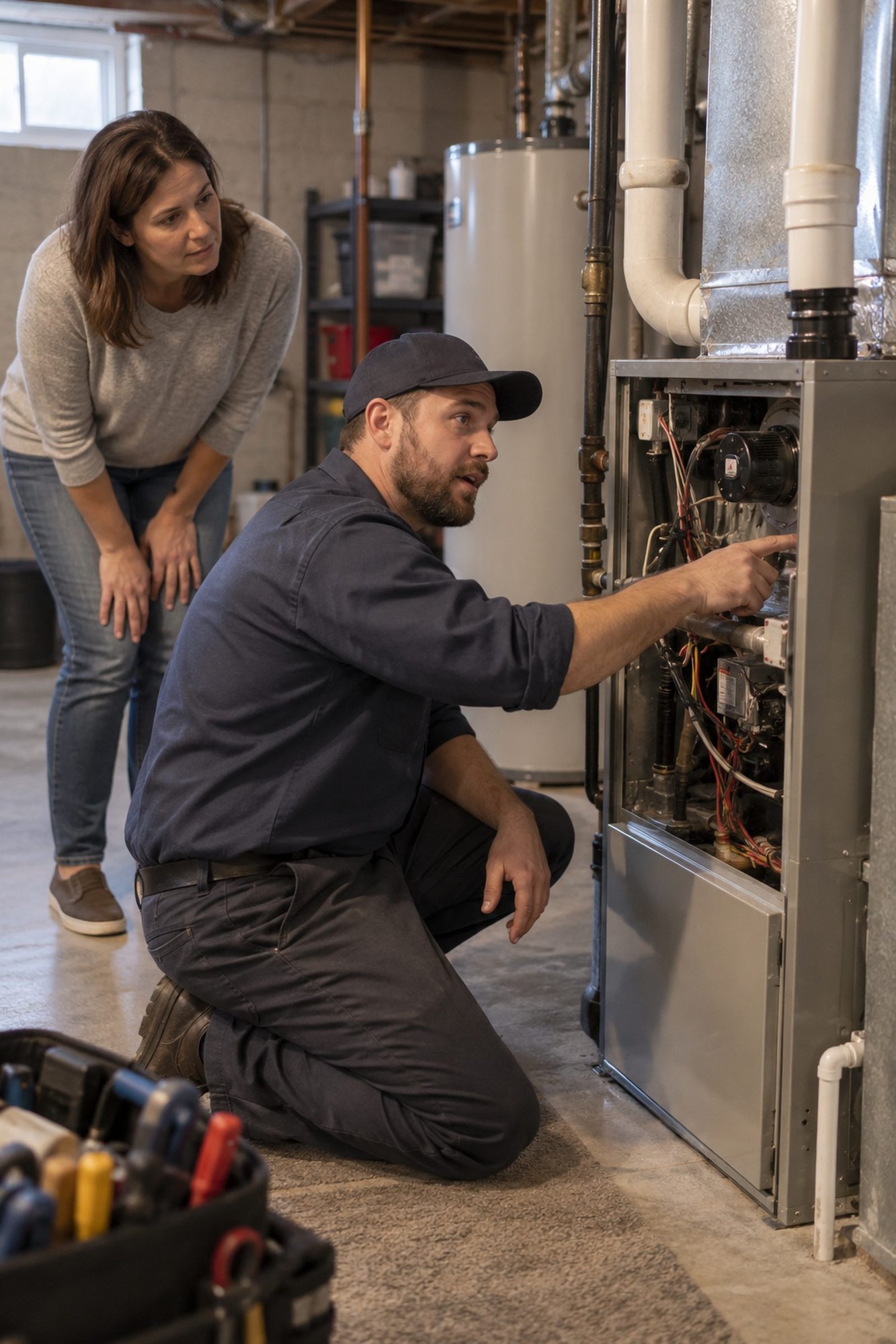 Residential heating system receiving expert furnace repair in Yardley - PA Residential heating system receiving expert furnace repair in Yardley - PA