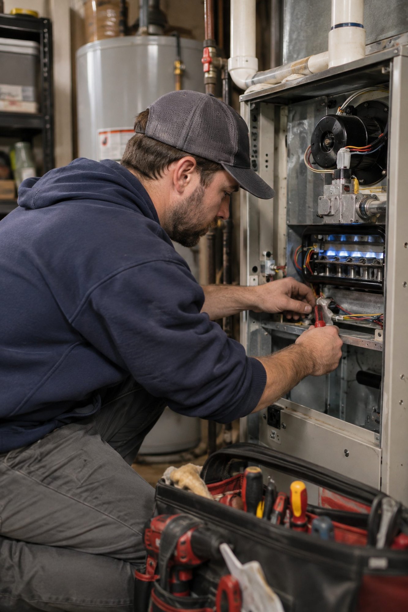 ECI Comfort technician providing prompt furnace repair in Doylestown - PA ECI Comfort technician providing prompt furnace repair in Doylestown - PA