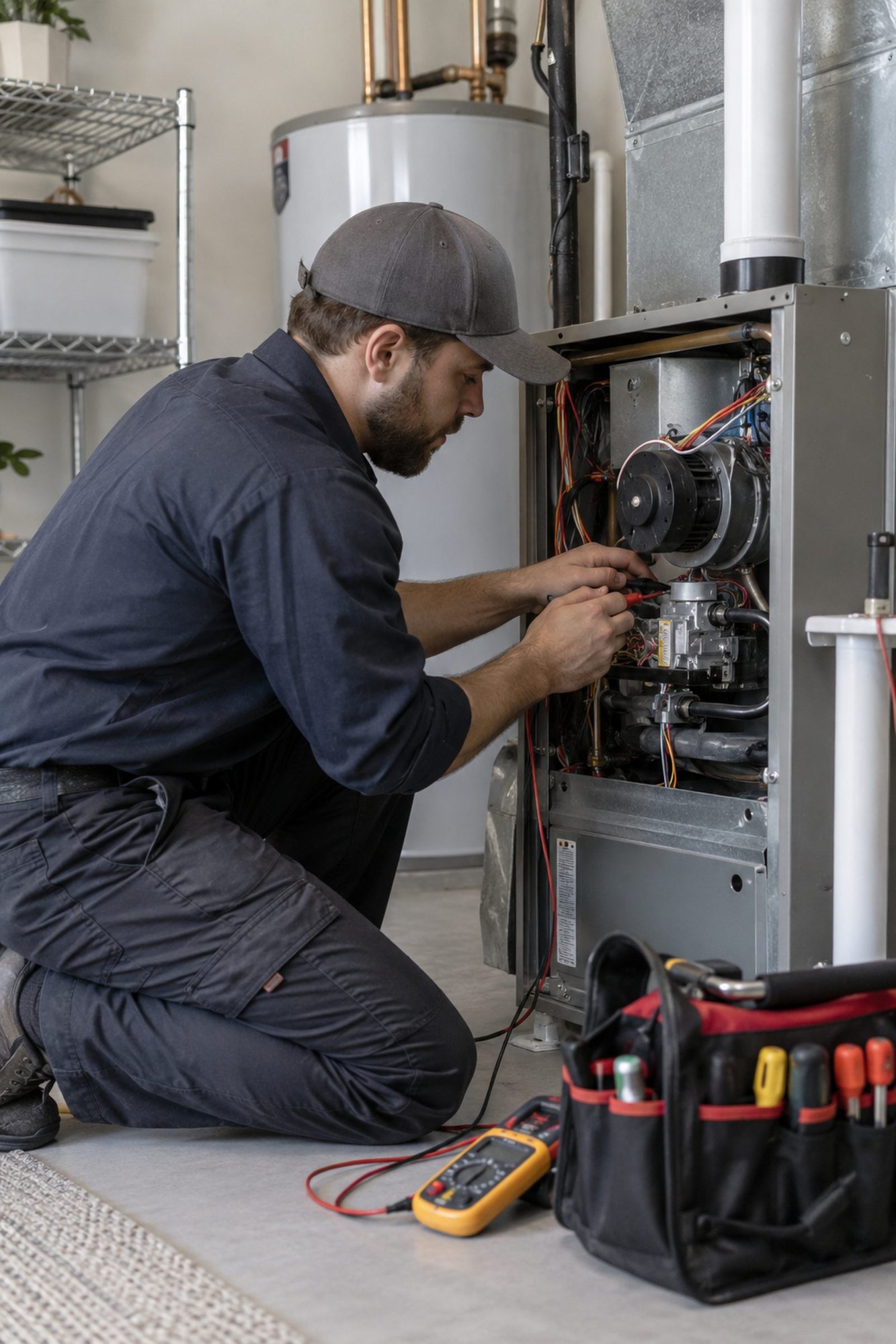 Home heating system inspected during skilled furnace repair in New Hope - PA