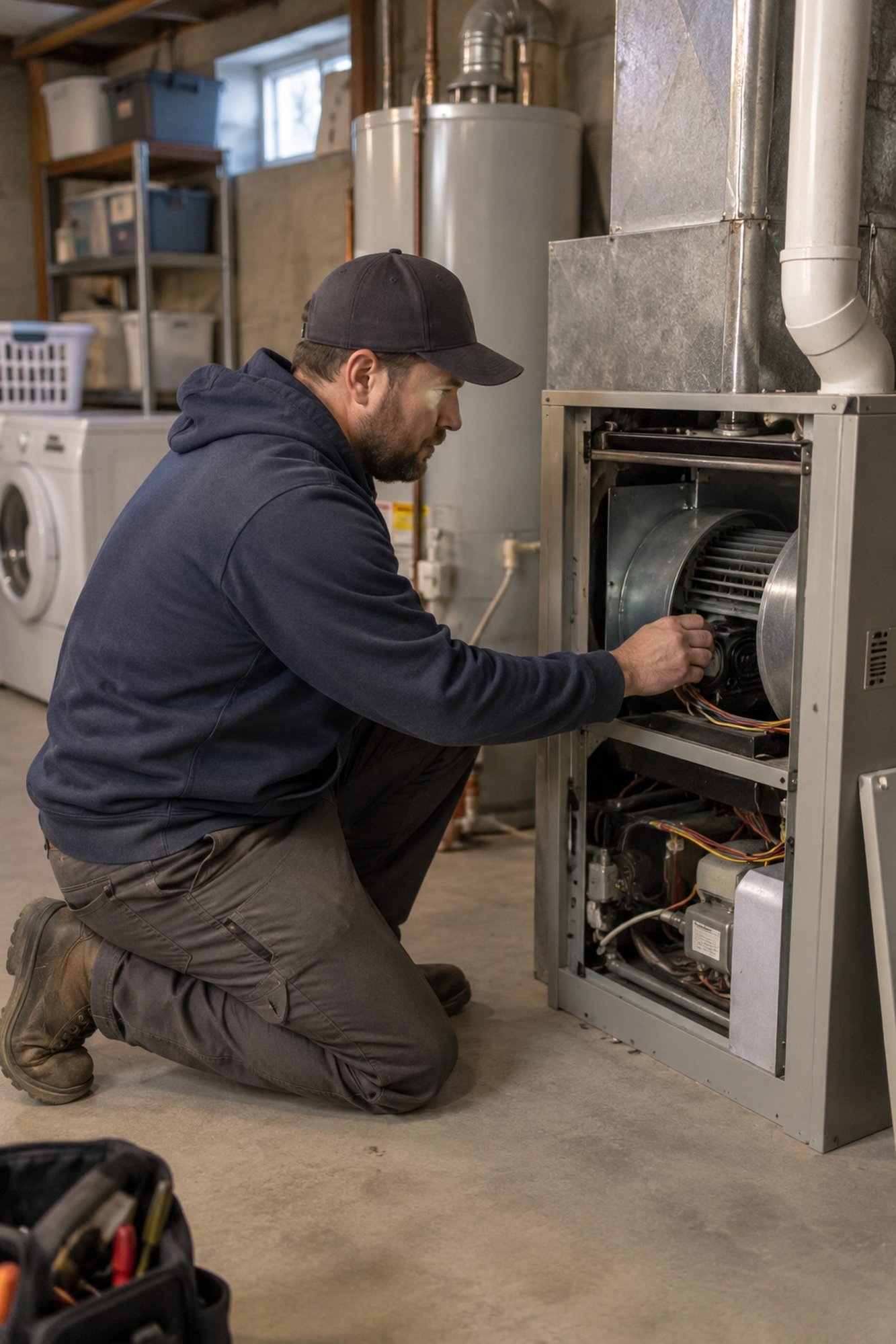 Residential furnace inspected for trusted furnace repair in Ambler - PA