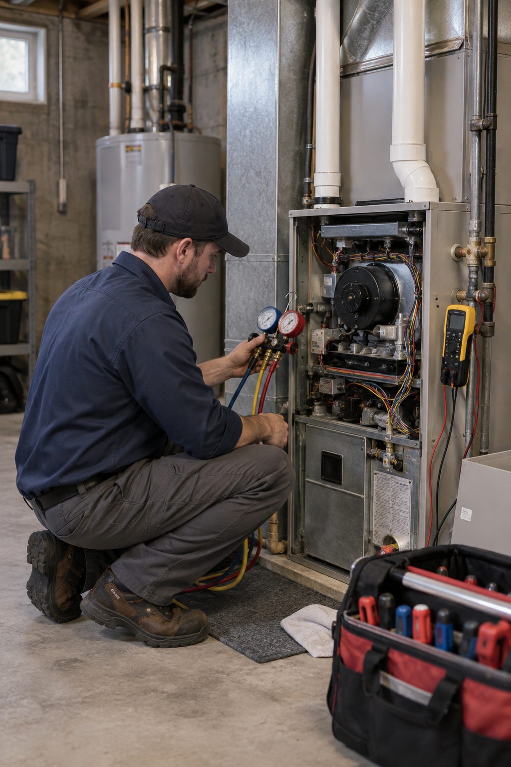 Home heating system receiving reliable furnace tune up in Yardley - PA Home heating system receiving reliable furnace tune up in Yardley - PA