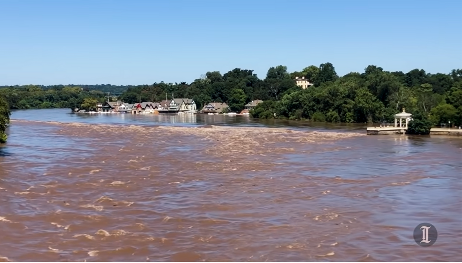 Hurricane Ida flooding Boathouse Row