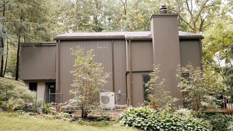 heat pump and line casing for ductless HVAC in a New Hope, PA home