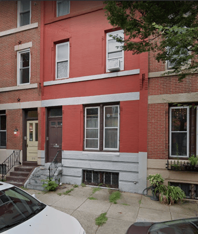 Red apartment building in Philadelphia PA