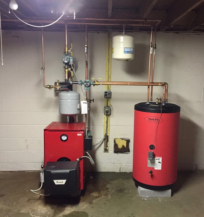 The new boiler, the biasi b4-10 and hot water heater in Doylestown home 