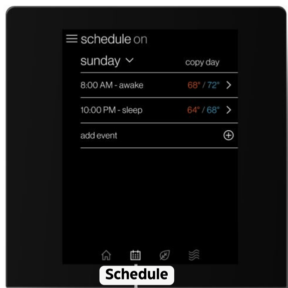 Daikin One Smart Touch Thermostat Schedule