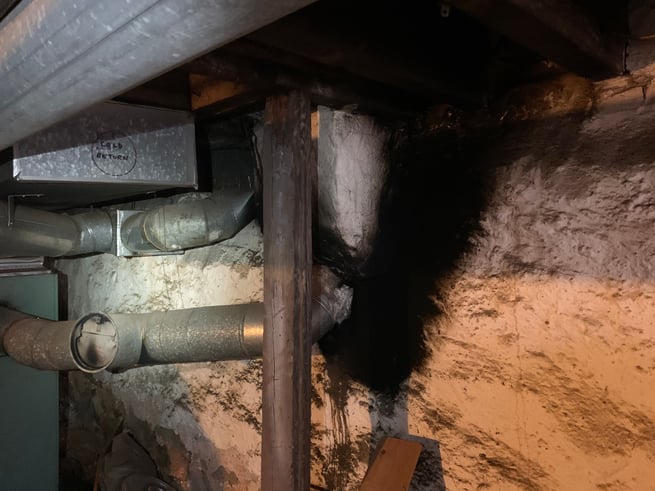 Soot in basement from broken oil furnace