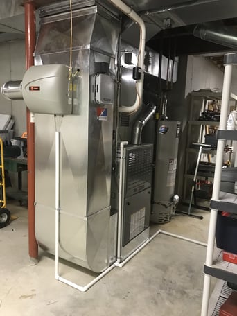 Trane furnace with Humidifier attached