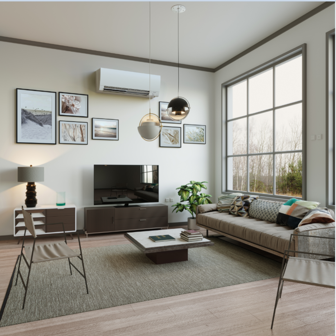 Mitsubishi Ductless FS Living Room (1)