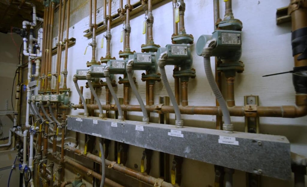 Gas boiler piping