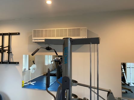 Old Ductless Indoor Unit in Home Gym