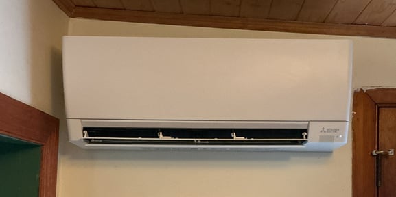 Mitsubishi Electric mini-split head installed in a historic home for targeted heating and cooling