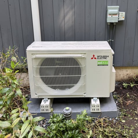 Outdoor Mitsubishi Electric Heat Pump