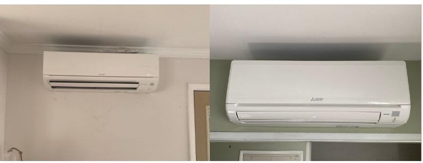 Two wall mounted air handlers inside Levittown home 