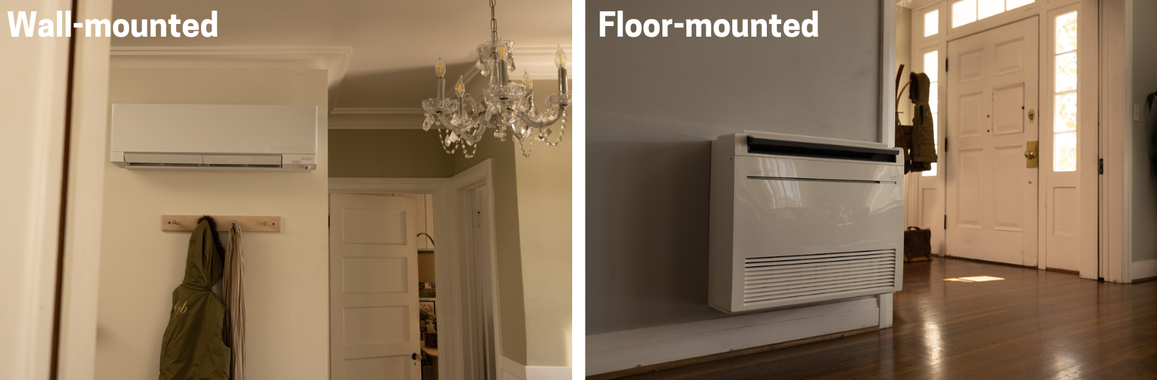 Wall vs floor mounted ductless