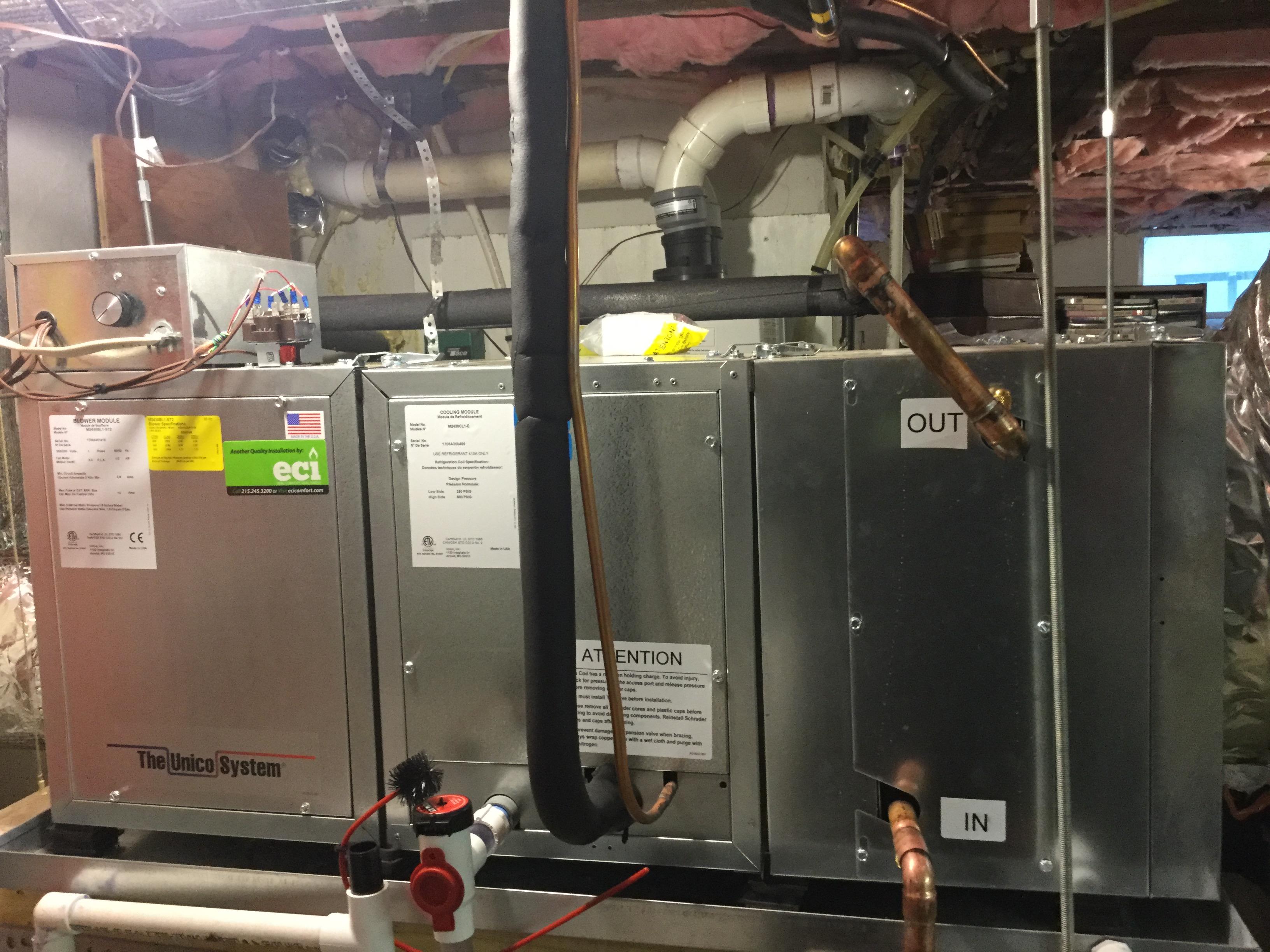 Rockledge home upgrading their high velocity heating and cooling system. 