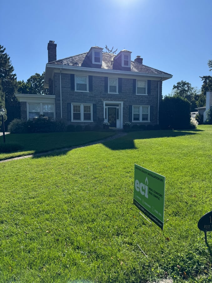 Exterior of the early-1900s home where high-velocity air conditioning was installed.