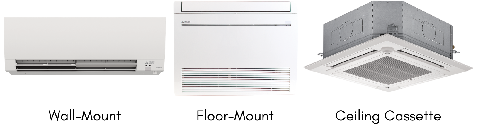 Mitsubishi ductless heat pump indoor air handlers