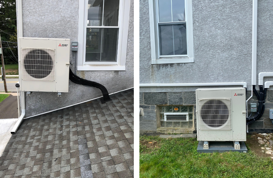 Two outdoor units installed by ECI Comfort in Huntingdon Valley home.
