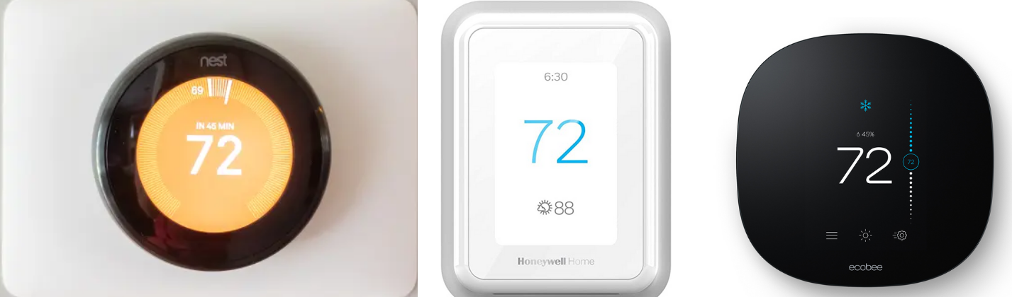 Nest mart thermostat, honeywell smart thermostat, ecobee smart thermostat