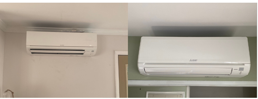 Two wall mounted air handlers inside Levittown home 